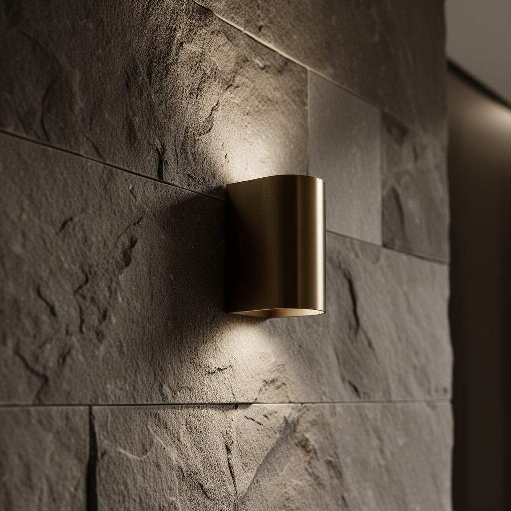 Architectural lamp detail in warm evening light